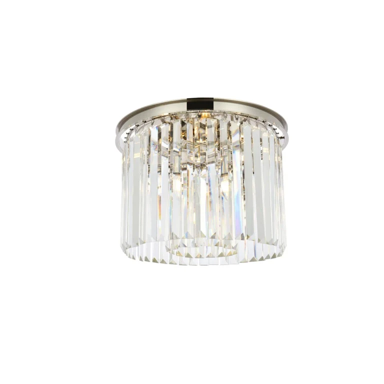 Polished Nickel Six Light Flush Mount from the Sydney Collection