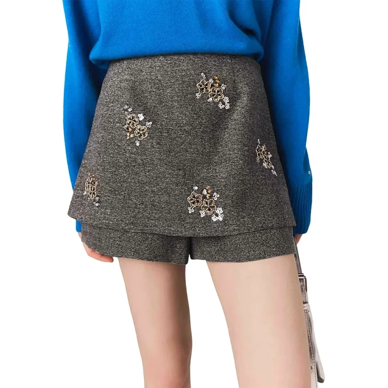 Maje Ipevron Herringbone Shorts