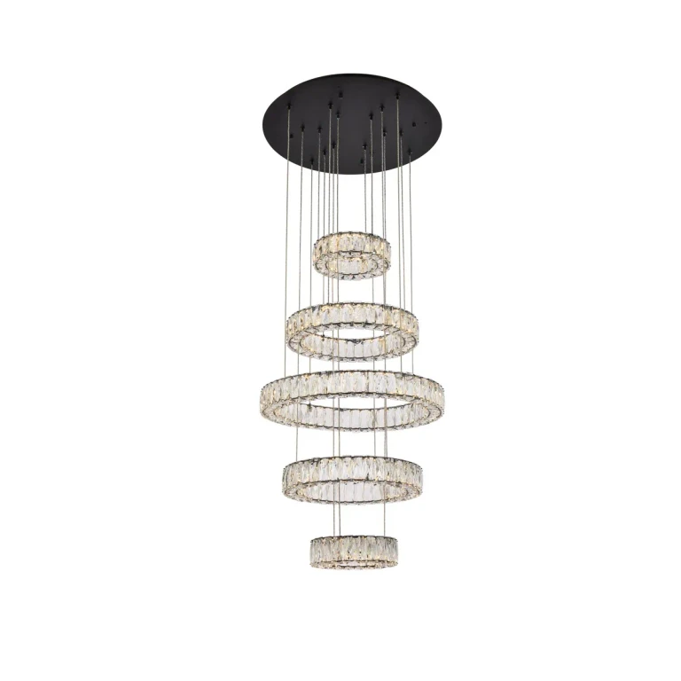 Black LED Chandelier from the Monroe Collection