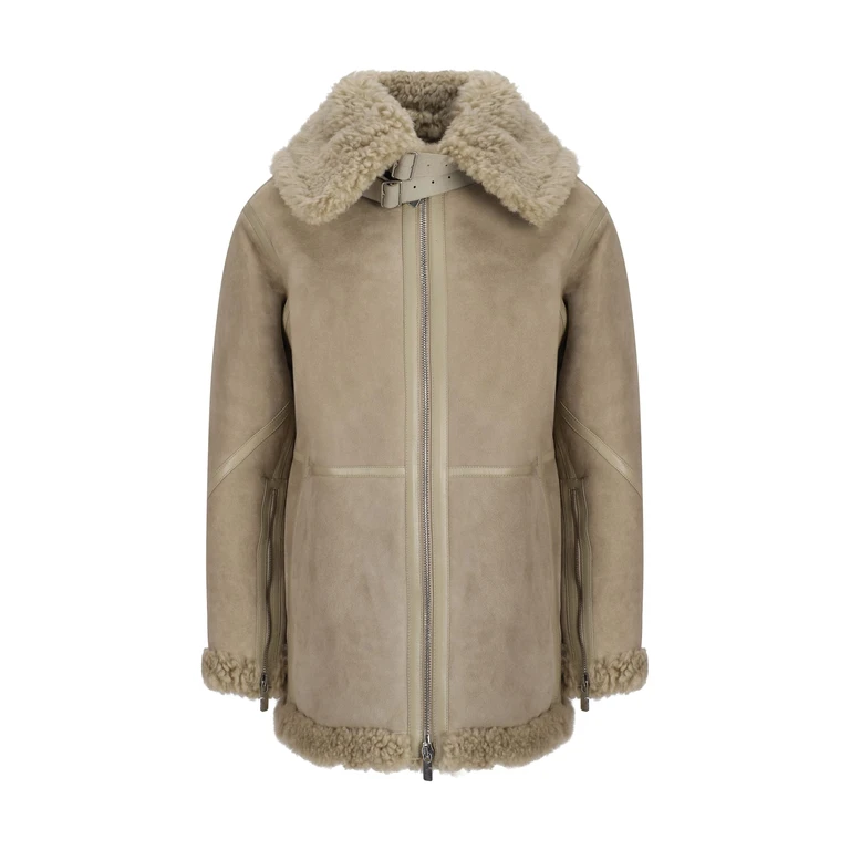 Burberry Shearling Zip-up Jacket
