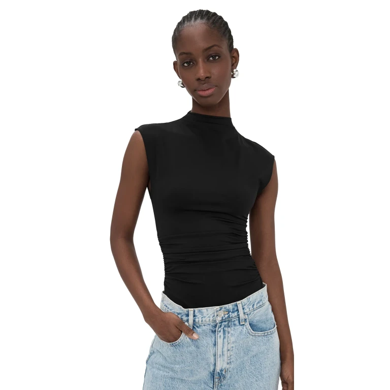 Good American Weightless Sculpting Thong Bodysuit Black001 M