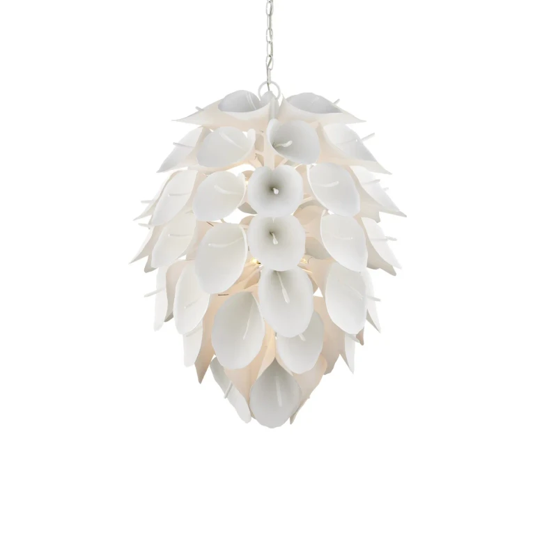 Gesso White Chandelier from the Diego Collection