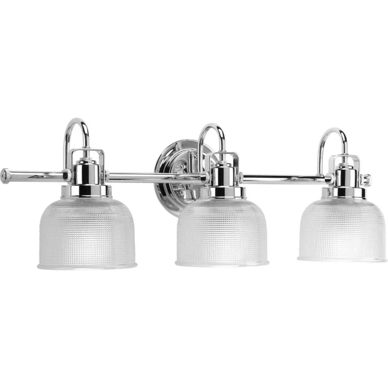 Polished Chrome Three Light Bath Bracket from the Archie Collection