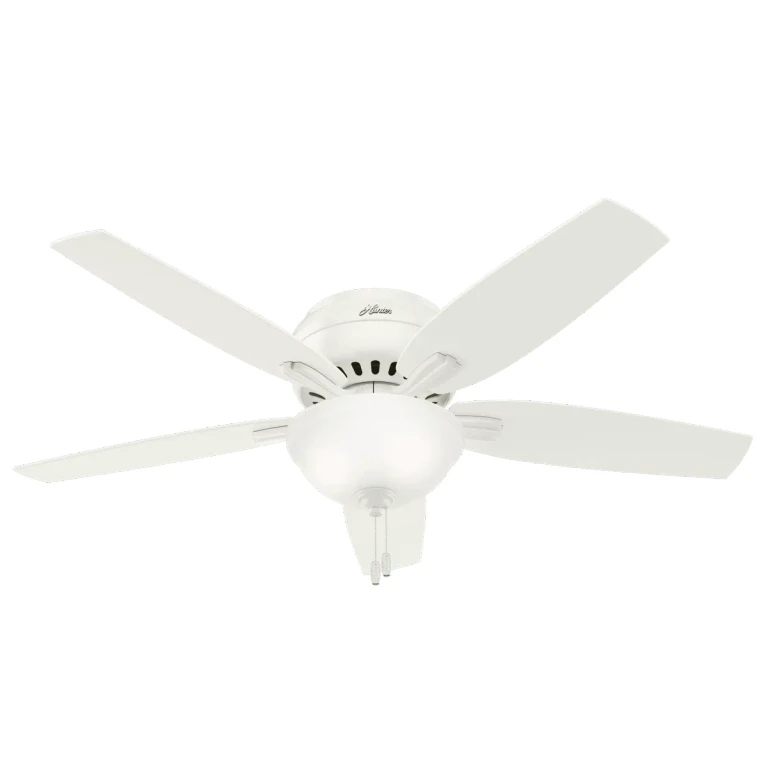 Hunter Newsome Low Profile 2-Light 52" Indoor Ceiling Fan in Fresh White