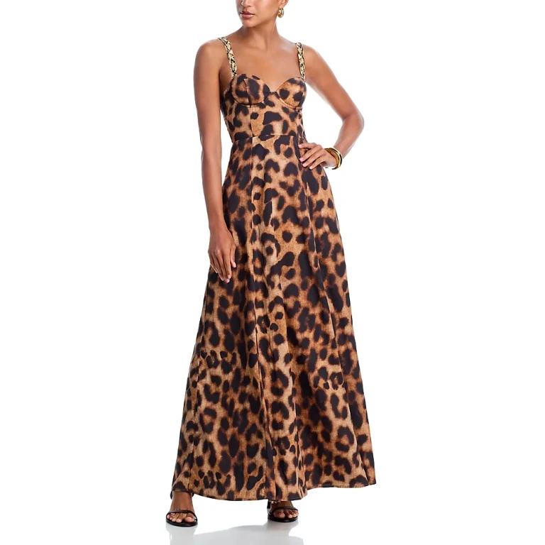 L'Agence Sutton Beaded Strap Maxi Dress