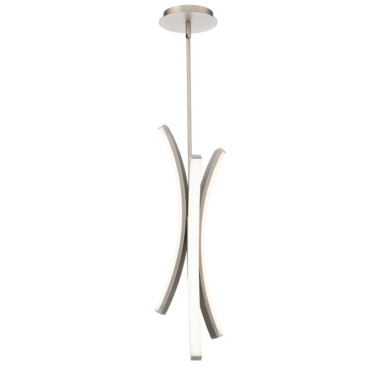Brushed Nickel LED Mini Pendant from the Tusk Collection