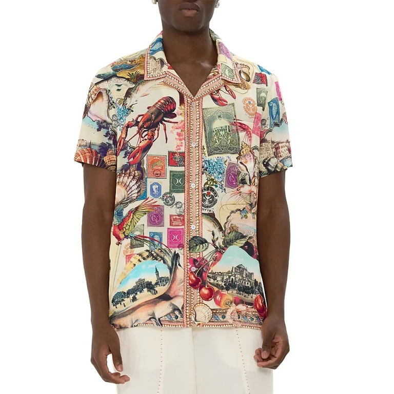 Camilla Printed Short Sleeve Camp Shirt