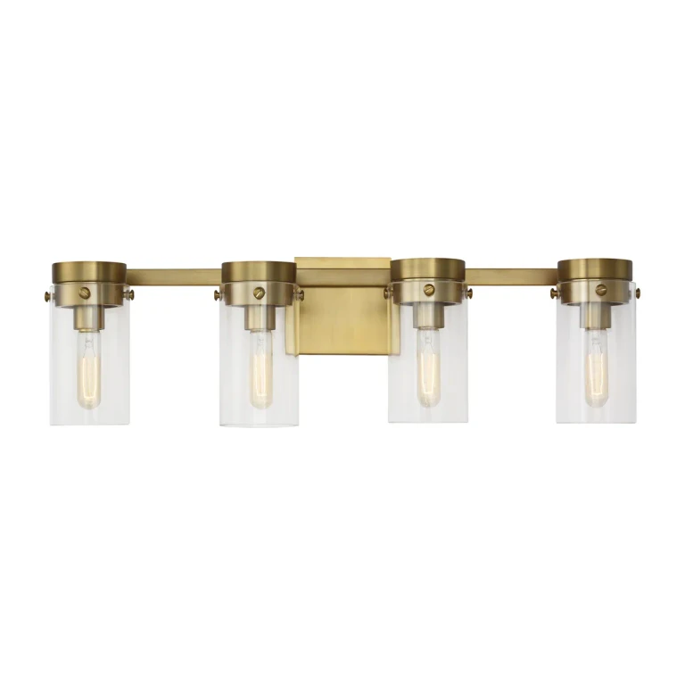 Visual Comfort Studio Garrett 4-Light Bathroom Vanity Light in Burnished Brass by Chapman & Myers