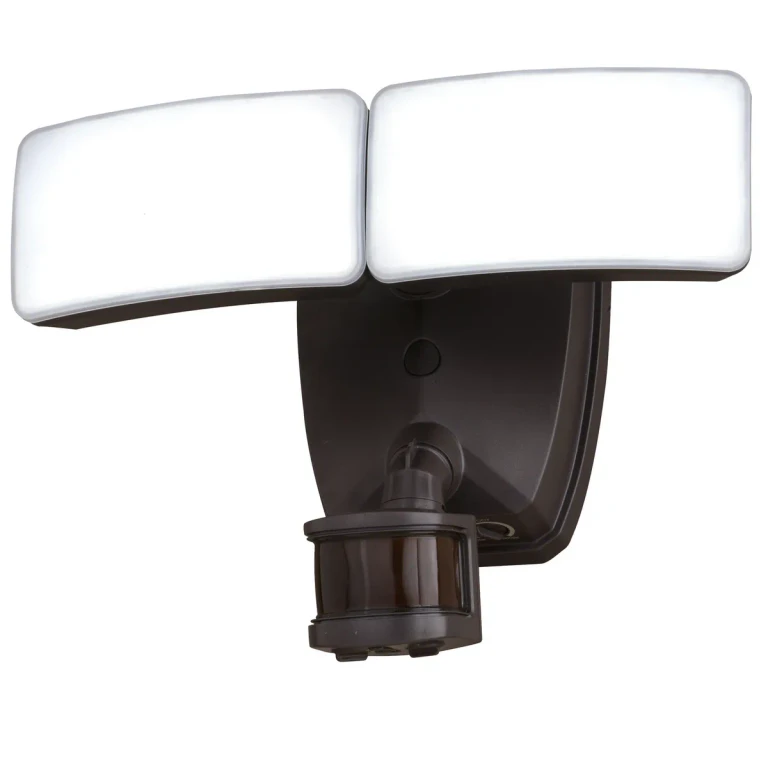 Bronze LED Outdoor Motion Sensor Security Flood Light from the Zeta Collection