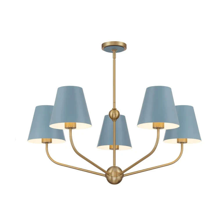 Vibrant Gold + Blue Chandelier from the Xavier Collection