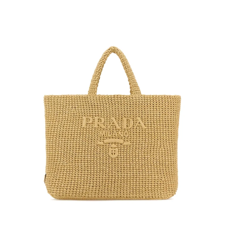 Prada Raffia Shopping Bag Naturale T Borse A Mano - Women