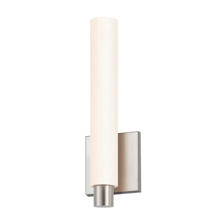 Tubo Slim LED 13.25" LED Drum Trim Wall Sconce in Satin Nickel