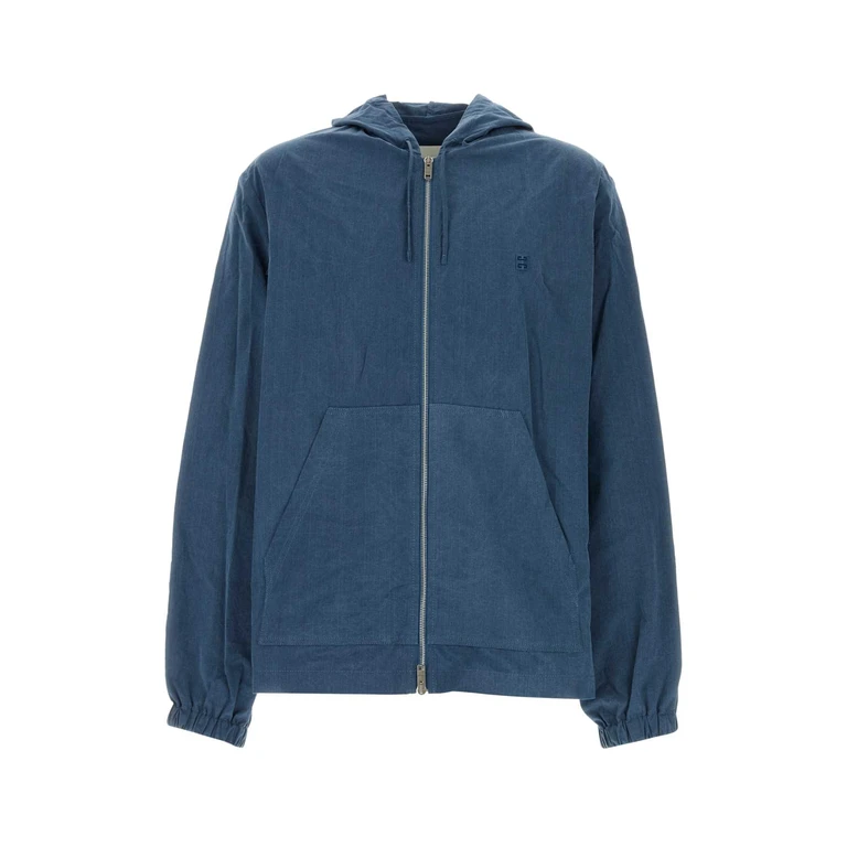 Givenchy Air Force Blue Cotton Jacket Skyblue Exterior: Giubbini - Men