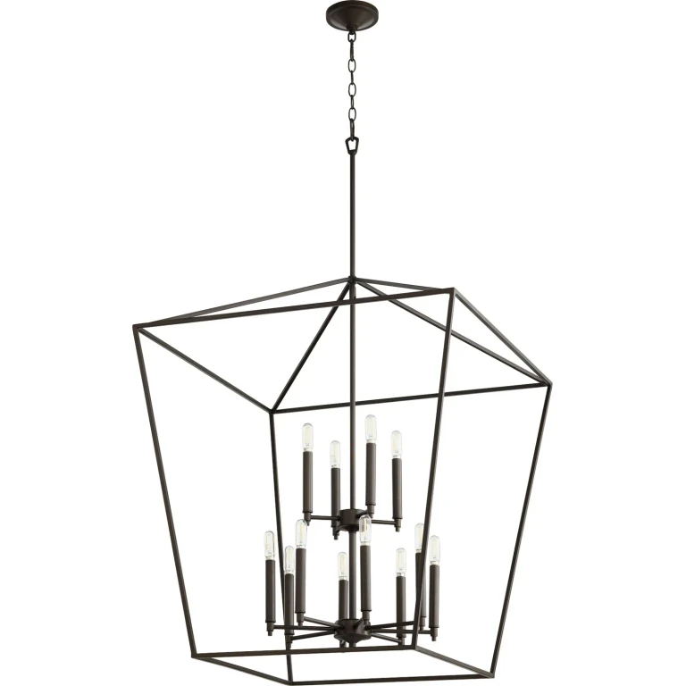 Quorum Gabriel 12-Light 29" Foyer Light in Oiled Bronze