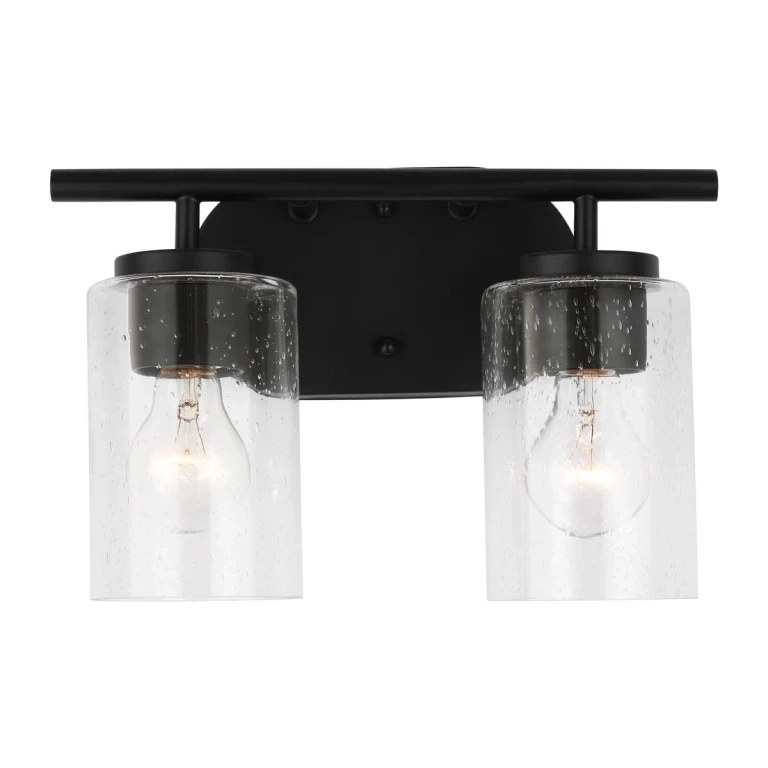Oslo 2-Light Bathroom Vanity Light in Midnight Black