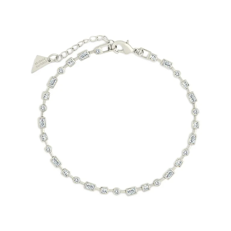 Sterling Forever Camden Mixed Cut Cubic Zirconia Flex Bracelet