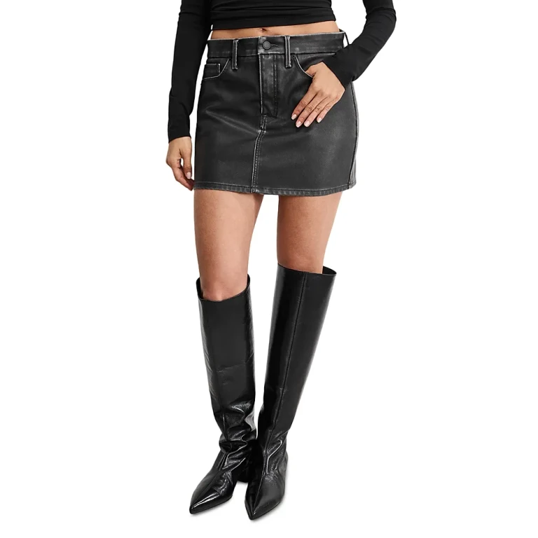 Good American Faux Leather Good 90's Mini Skirt