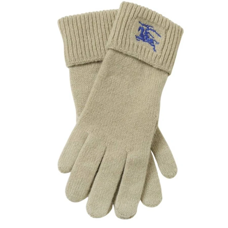 Burberry Ribbed Cuffs Cashmere Gloves