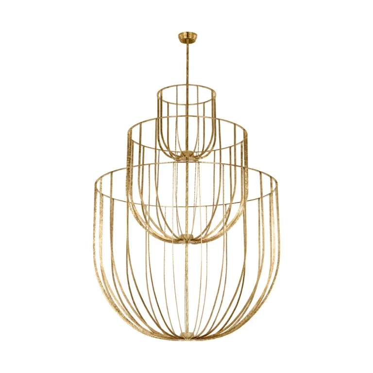Polished Antique Brass LED Chandelier from the Sanchi Collection