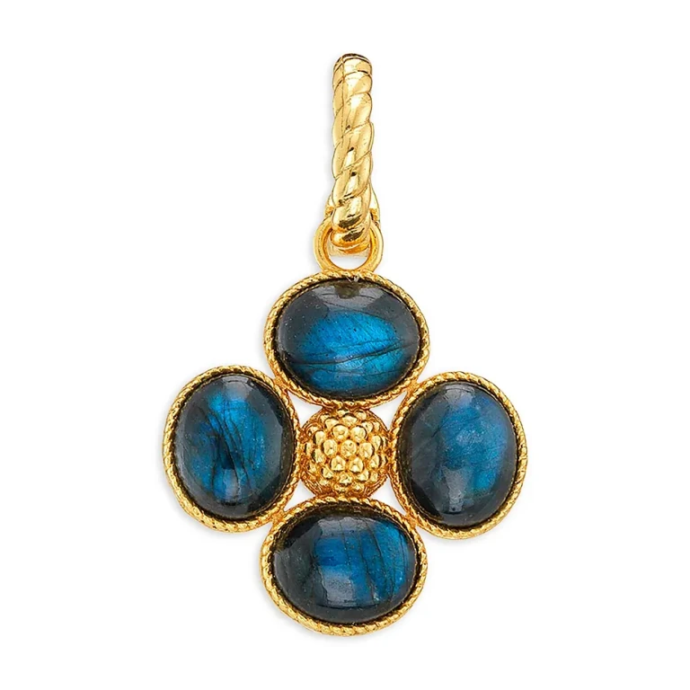 Capucine De Wulf Blue Labradorite Berry Clover Double Sided Pendant