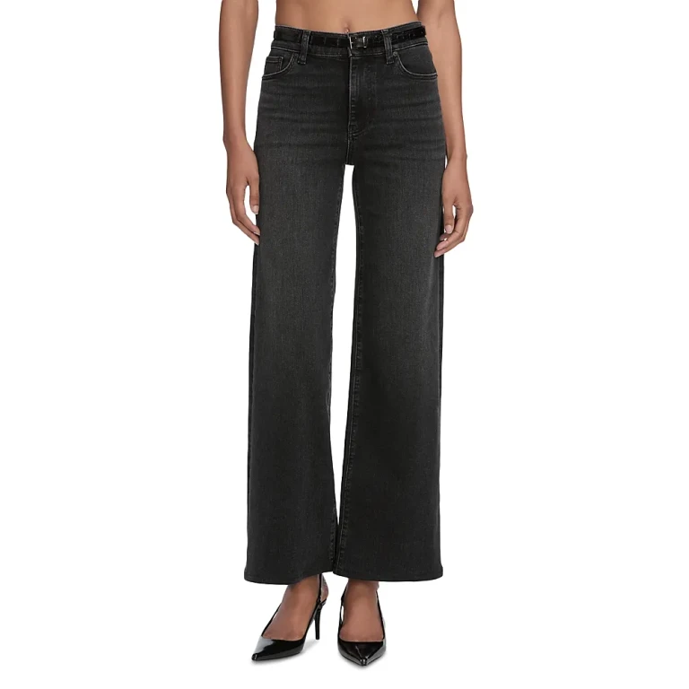 Frame Le Slim Palazzo High Rise Jeans in Black