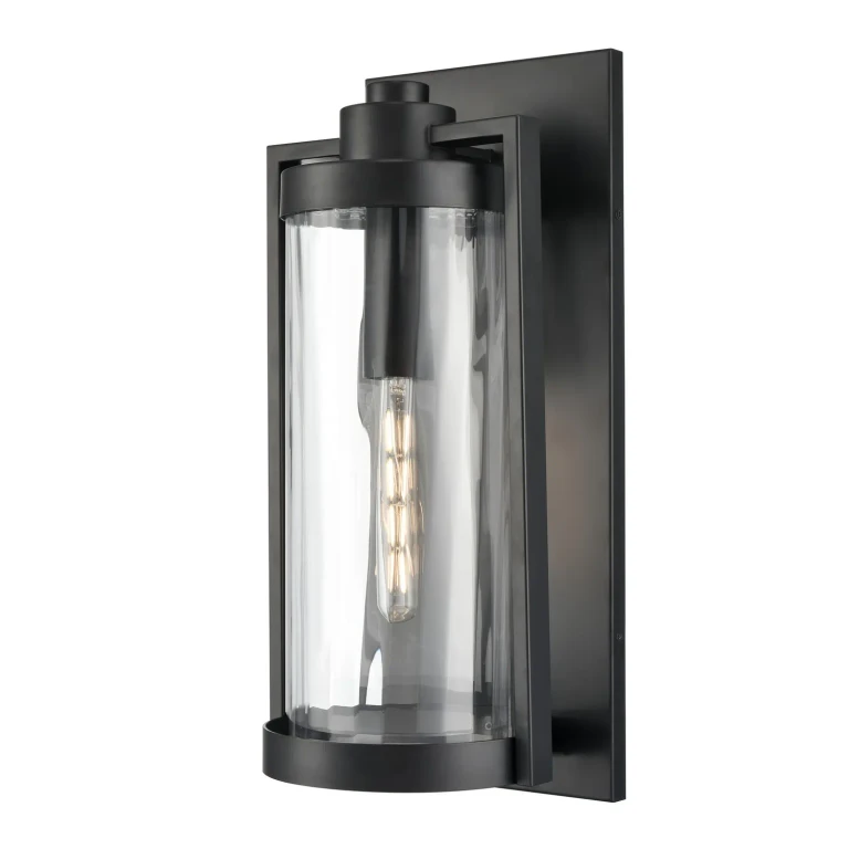 Powder Coated Black Outdoor Wall Sconce from the Braselton Collection