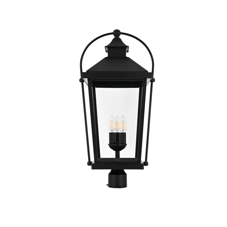 Black Outdoor Post Mount from the Luz Collection