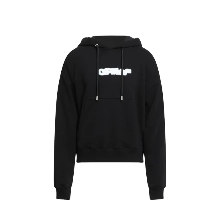 Off-White Black Sweatshirt With Hood And Pocket