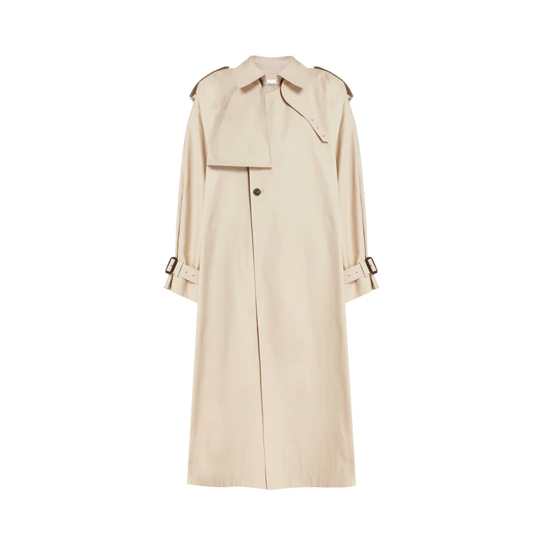 Saint Laurent Coats Beige Cotton - Women
