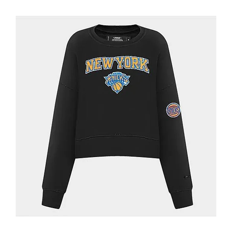 Pro Standard Women's New York Knicks NBA Classic Fleece Crewneck Sweatshirt in Black Size: XS