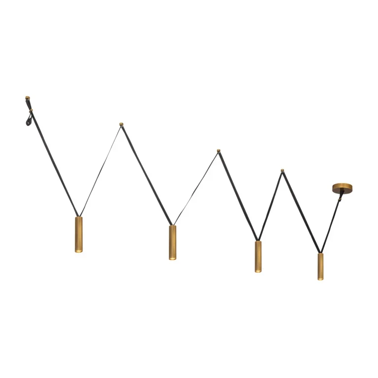 Vintage Brass LED Linear Pendant from the Mason Collection