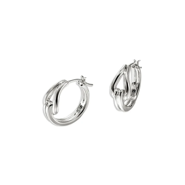 John Hardy Sterling Silver Surf Polished Hoop Earrings