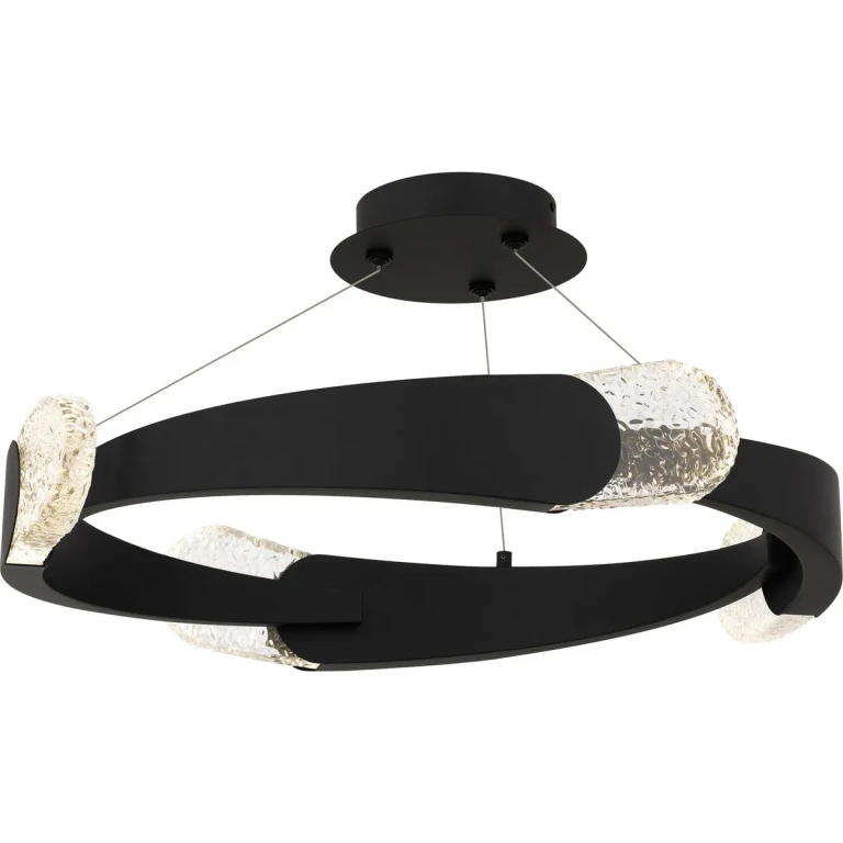 Matte Black LED Semi-Flush Mount from the Saffron Collection