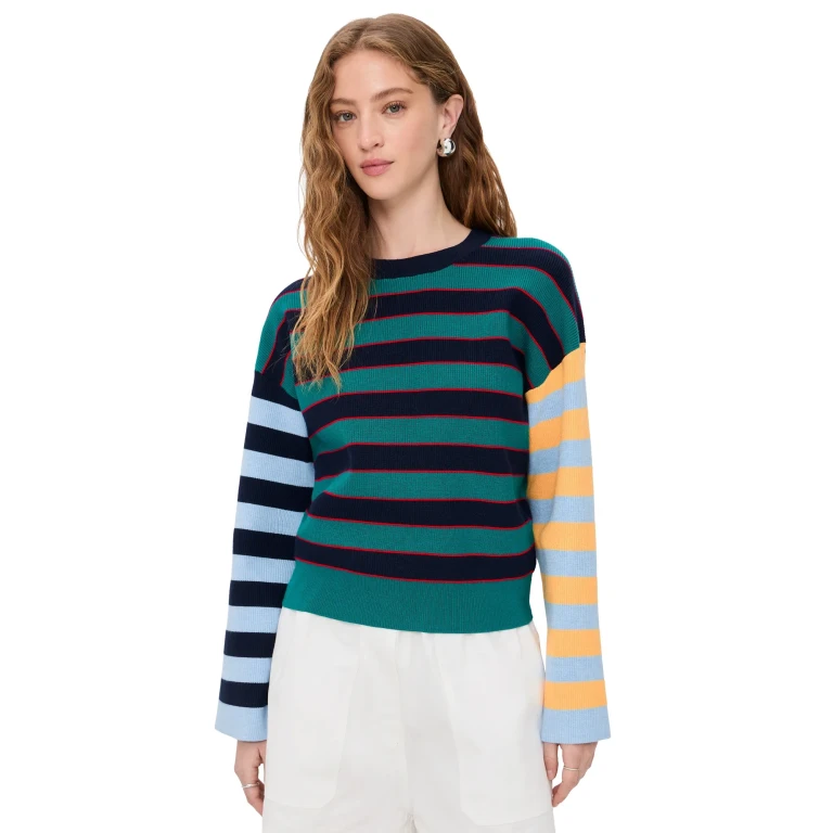 English Factory Striped Knit Top Multi S