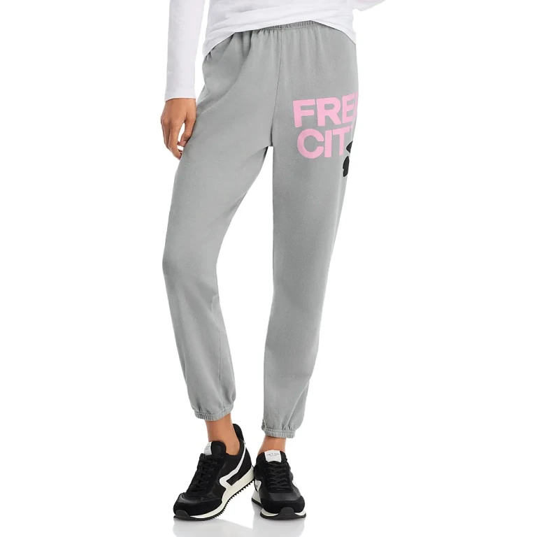 Free City Cotton Logo Sweatpants in Silver Cloud