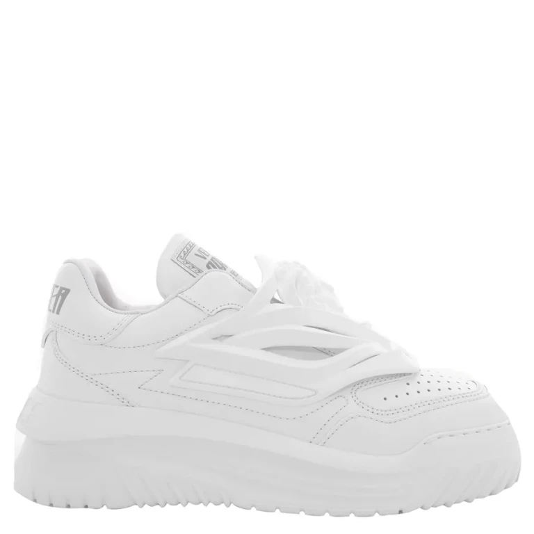 Versace Mens White Leather Odyssea Sneakers