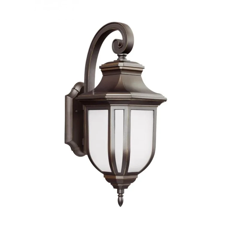 Antique Bronze One Light Outdoor Wall Lantern from the Childress Collection