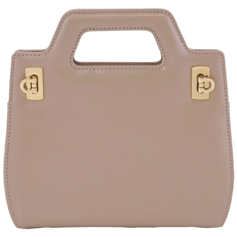 Ferragamo Ladies Beige Wanda Leather Mini Bag