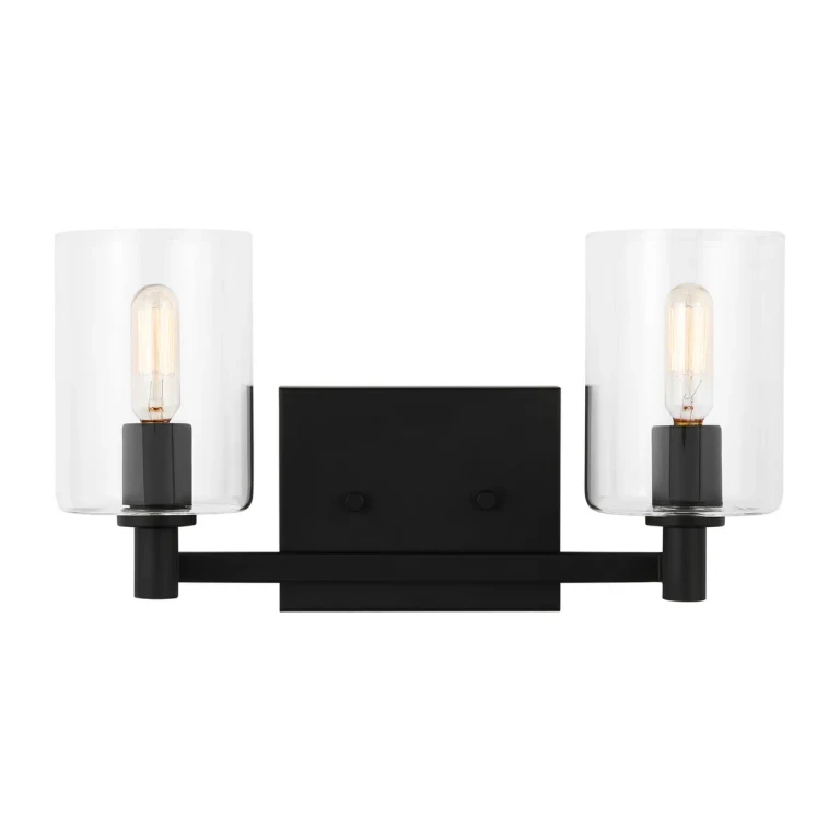 Fullton 2-Light Bathroom Vanity Light in Midnight Black