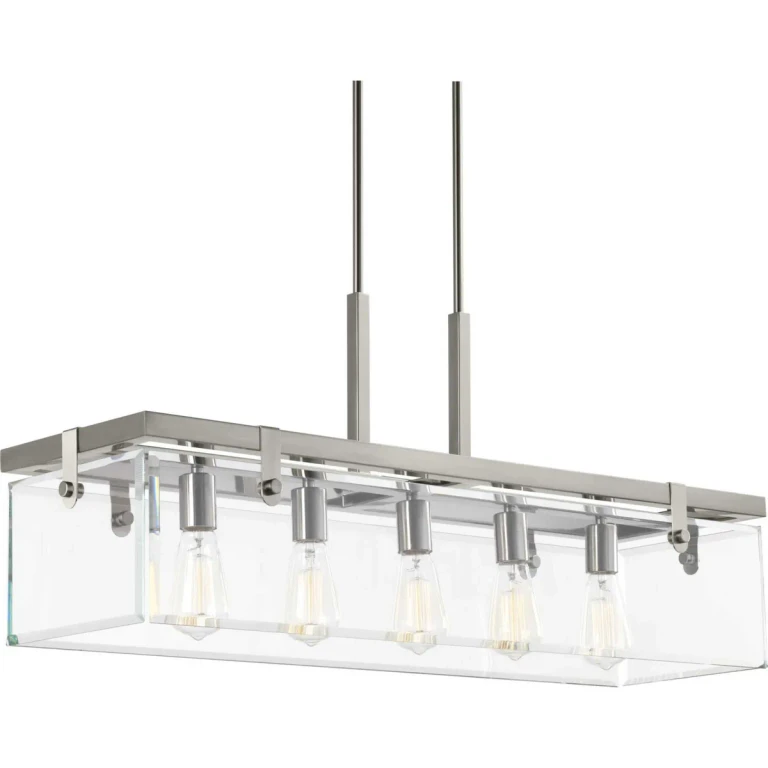 Brushed Nickel Five Light Island Pendant from the Glayse Collection
