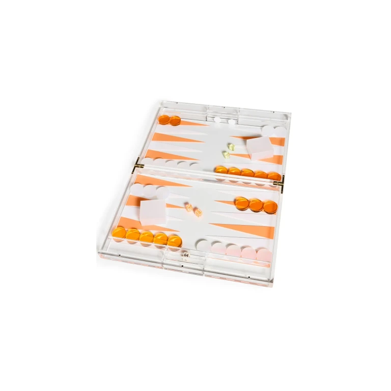 Tizo Design 18 Lucite Backgammon Orange Set Orange One Size