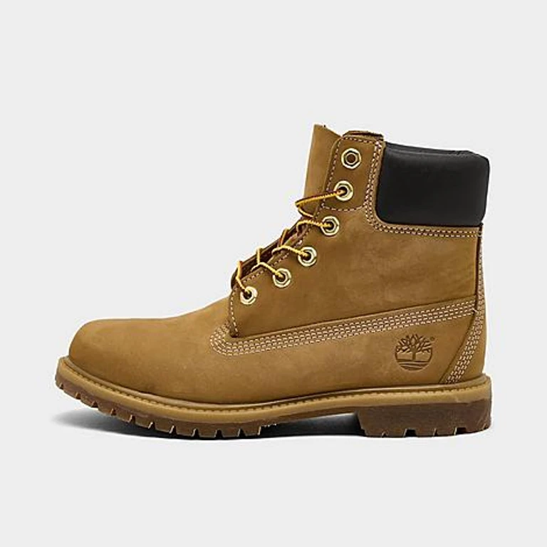 Timberland Women's 6 Inch Premium Waterproof Boots (Wide Width) in Wheat Nubuck - Wide Width Size: 5.0