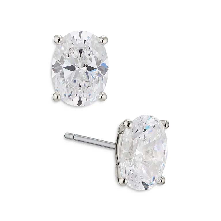 Nadri Modern Love Oval Cubic Zirconia Stud Earrings