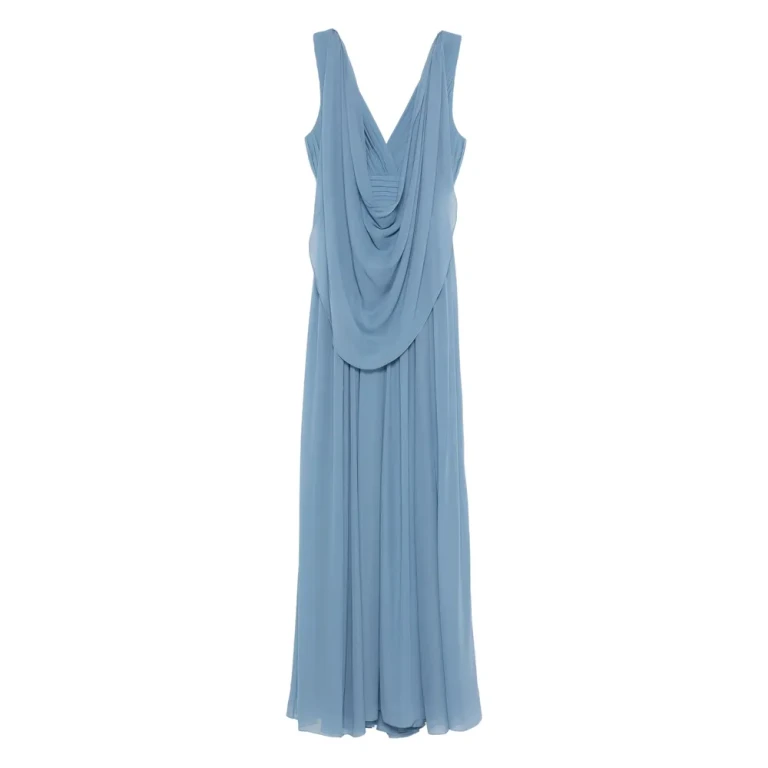 Elie Saab Draped V-neck Maxi Dress