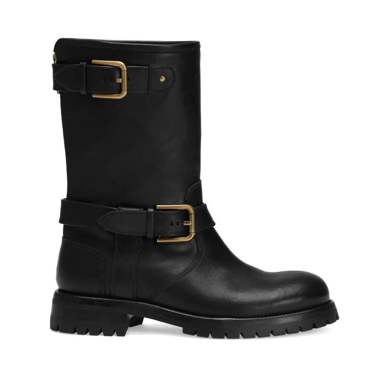Dolce & Gabbana Biker Black Leather Calzature - Women