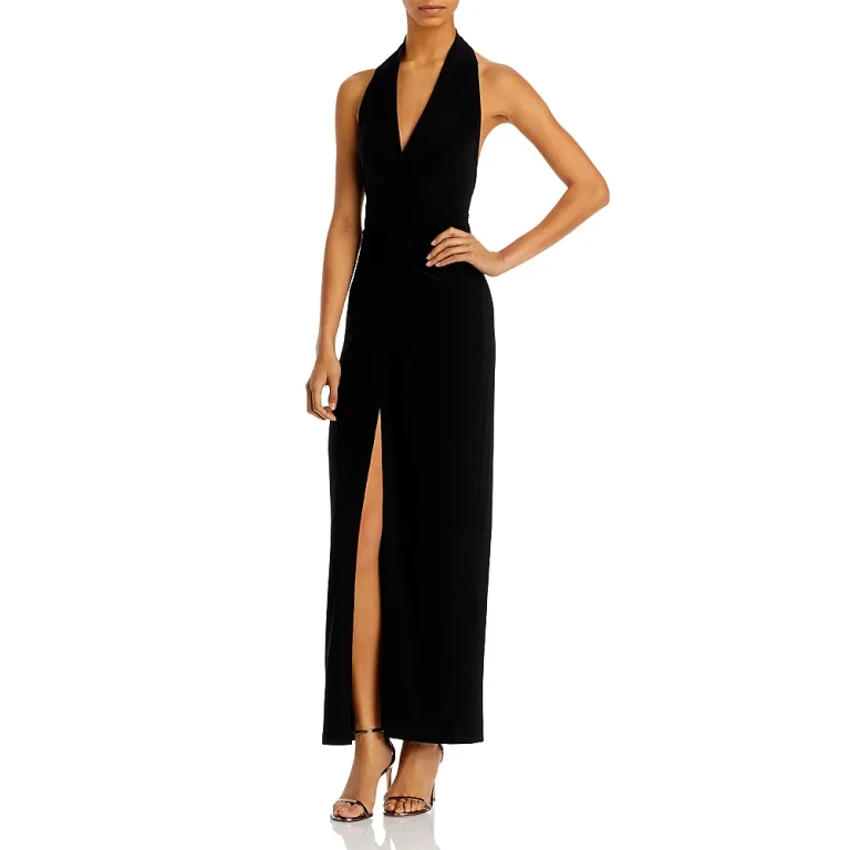 Norma Kamali Halter Wrap Gown