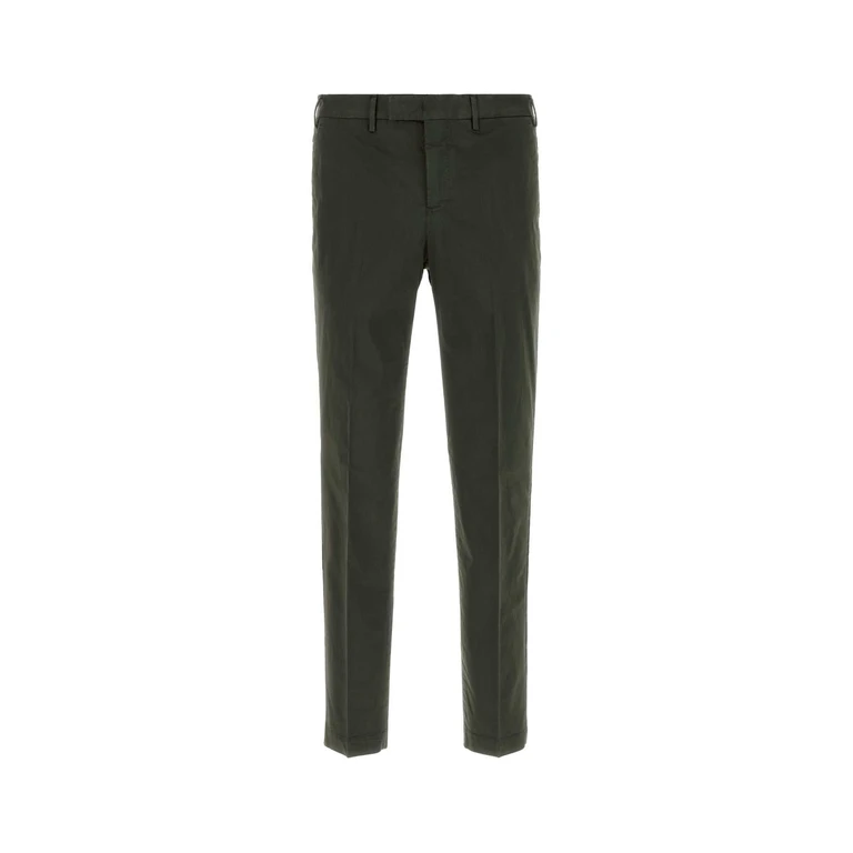 Pt Torino Bottle Green Stretch Cotton Pant Y474 Exterior: Elastane Pantaloni - Men