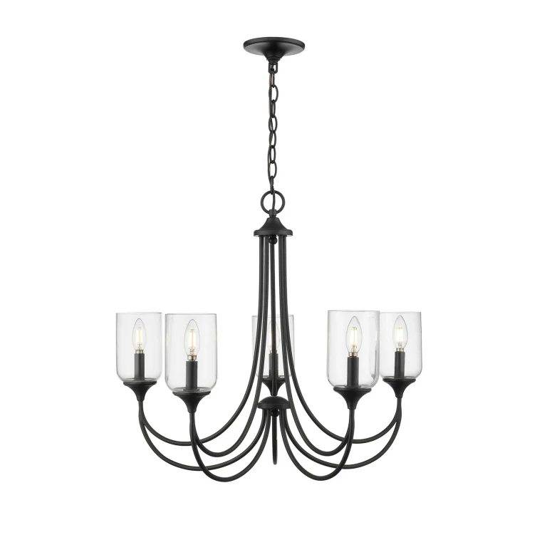 Matte Black Chandelier from the Waddingham Collection