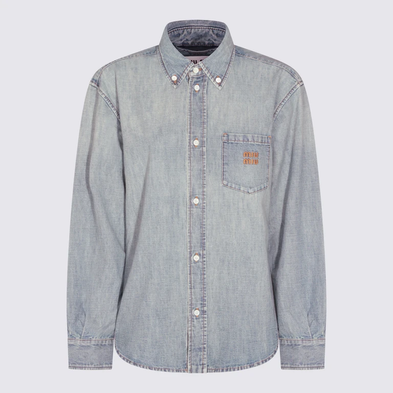 Miu Miu Miu Shirts Light Blue _co - Women