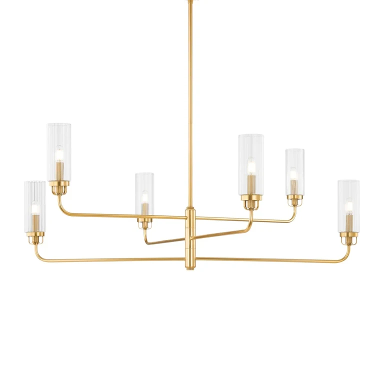 Aged Brass Six Light Chandelier from the Halifax Collection